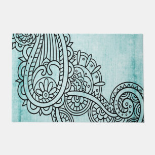 Tapete Turquoise Mehndi Motif Doormat