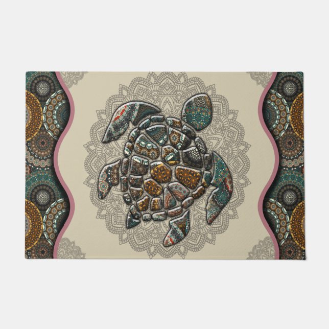 Tapete Turtle Doormat, Bem-Vindo Doormat, Engraçado Turtl (Frente)