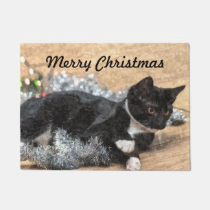 Tapete Tuxedo Kitten Tinsel e Luzes Portas