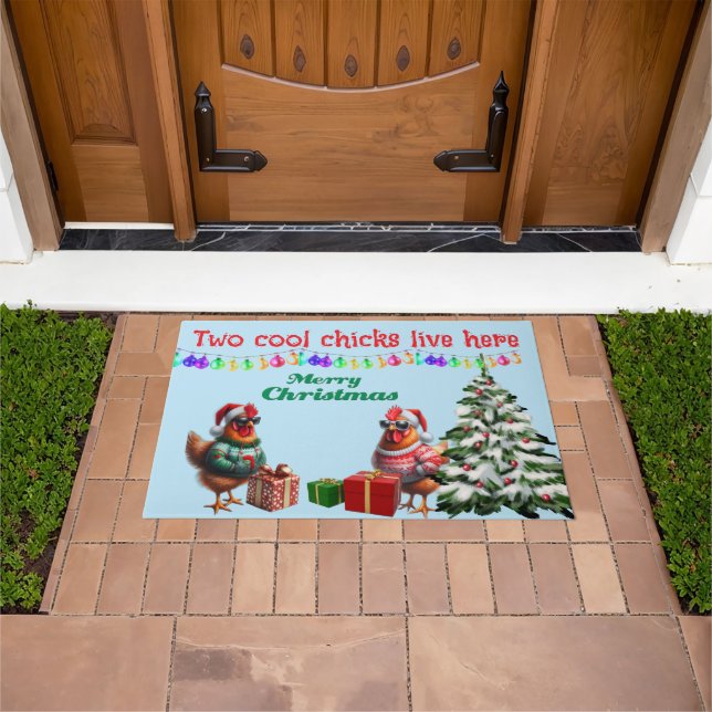 Tapete Two Chicks Christmas Doormat (Ar livre)