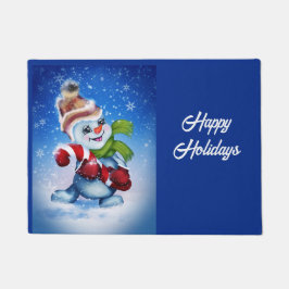 Tapete Um boneco de neve festivo