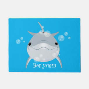 Tapete Um bonito e feliz desenho animado de golfinho kawa