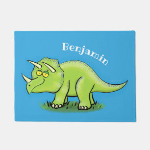 Tapete Um desenho animado de dinossauros triceratops verd