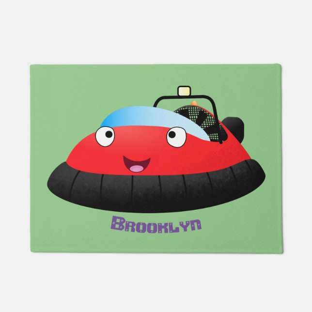 Tapete Um desenho animado de hovercraft, vermelho e bonit (Frente)