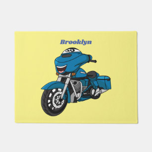 Tapete Um desenho animado de moto azul e bonito