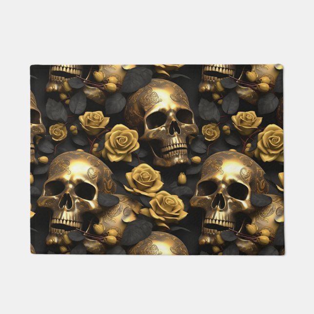 Tapete Um design da série A Skull and Roses 8 (Frente)