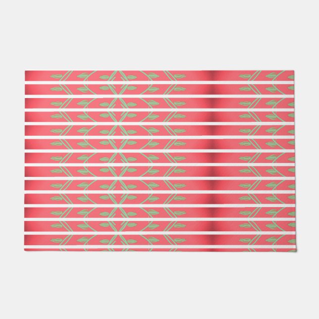 Tapete Um Designer Joga Mat Com Verde Mint E Rosa (Frente)