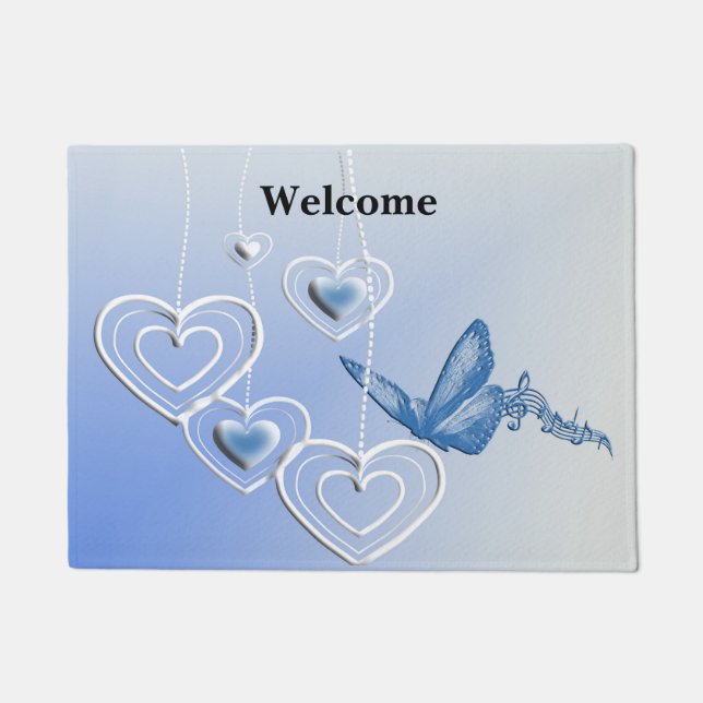 Tapete Uma borboleta e corações (Frente)