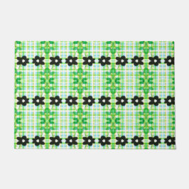 Tapete Uma Esteira de Designer Com Xadrez Verde e Azul