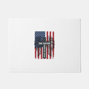 Tapete Uma Nação Sob Deus Camisa Patriótica Asas Cruz_1