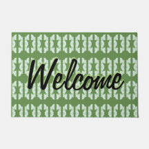 Uma Porta Verde Com Um Padrão Bonito