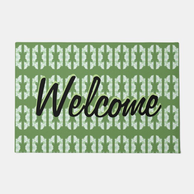 Tapete Uma Porta Verde Com Um Padrão Bonito (Frente)