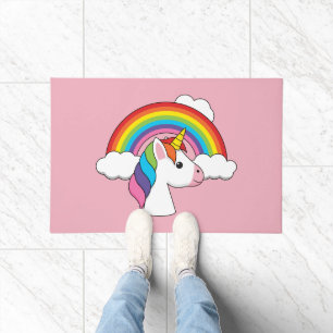 Tapete Unicórnio e Arco-íris com Nuvens Kawaii