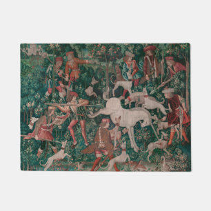 Tapete Unicórnio Hunt Medieval Art, Unicórnio Se Defend