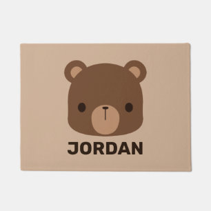 Tapete Urso Castanho Bonito com Nome Personalizado