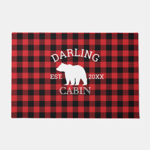Tapete Urso de Cabina Familiar Selvagem Lodge Doormat