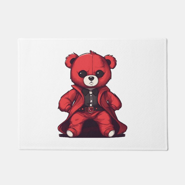 Tapete Urso fofo menino vermelho (Frente)
