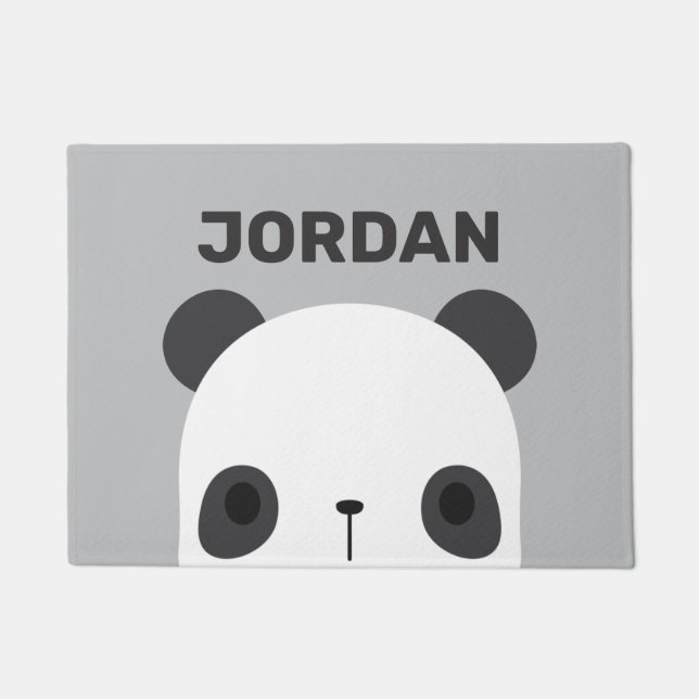 Tapete Urso Panda Bonito com Nome Personalizado (Frente)