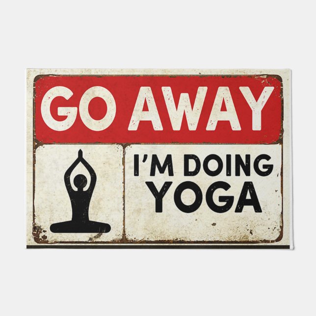 Tapete Vá embora, estou fazendo Yoga (Frente)