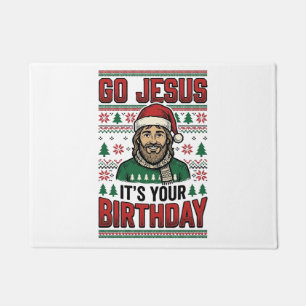 Tapete Vá Jesus Camisa Vintage de Natal de Aniversário