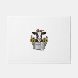 Tapete Vaca Antiga em Tubo Girassol Borboleta Vetor Desi