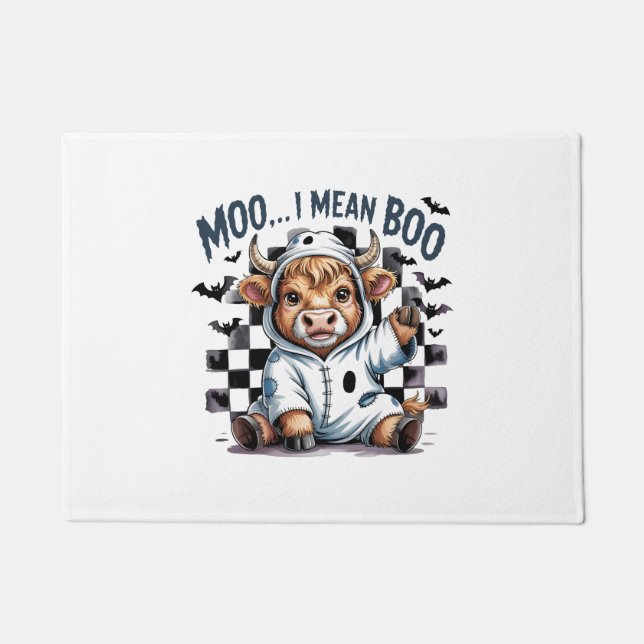 Tapete Vaca do Terreno Cortês Verificada no Halloween Te (Frente)