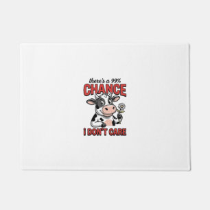 Tapete Vaca Engraçada Chance Eu Não Cuido Vintage