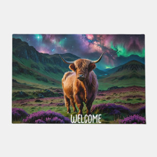 Tapete Vaca Highland Sob As Estrelas