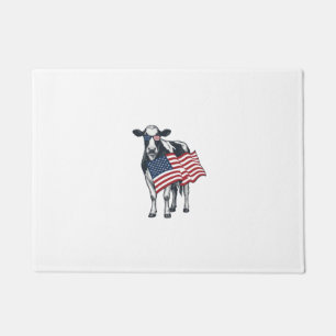 Tapete Vaca Patriótica Bandeira Americana Desenho de Grav