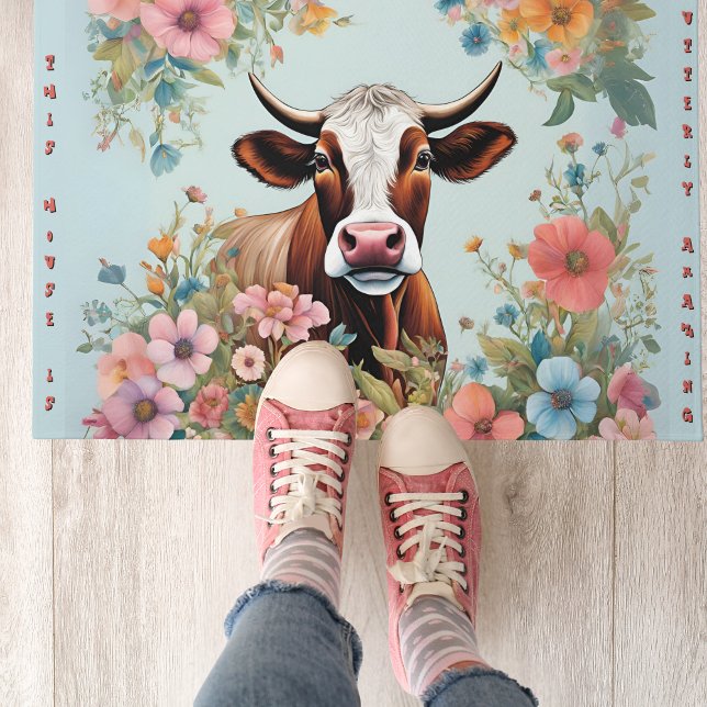 Tapete Vaca Whimsical Mat/ Door Mat de 24" x 36" (Criador carregado)