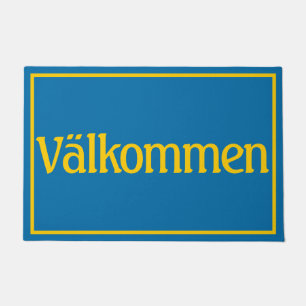 Tapete Välkommen Bem-vindo às Cores de Bandeiras Suecas