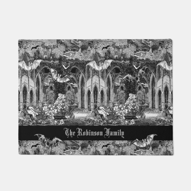 Tapete Vampiros Góticos Mais Escuros, Graves Criptas, Bat (Frente)