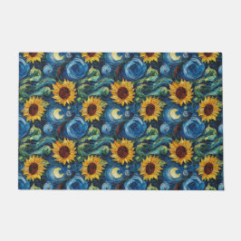 Tapete Van Gogh girassol e noite estrelada