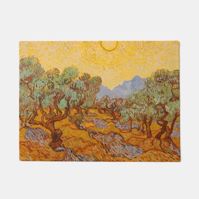 Tapete Van Gogh Olive Trees Yellow Sun Sky (Frente)