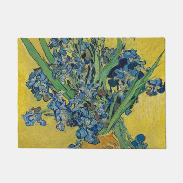 Tapete Vaso de Van Gogh com Íris Impressionismo Clássico (Frente)