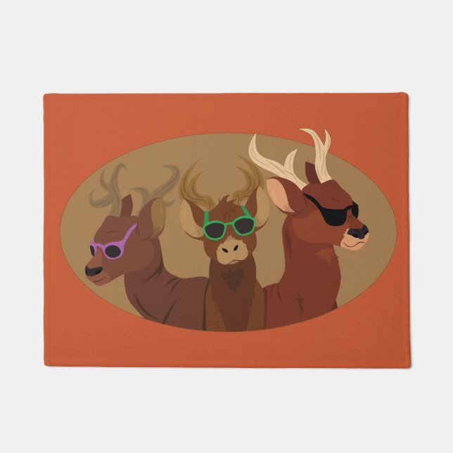 Tapete Veado Vestindo óculos escuros (Frente)