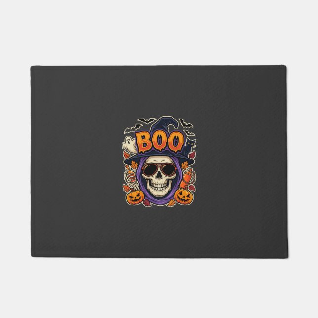 Tapete Vector de Óculos de Sol Crânio Boo de Halloween (Frente)