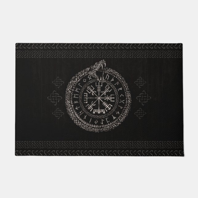 Tapete Vegvisir com Ouroboros e runes (Frente)