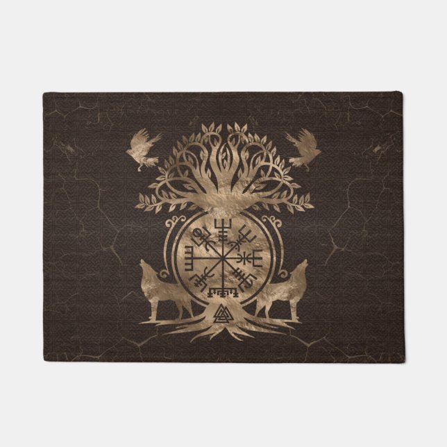 Tapete Vegvisir - Ornamento de Compass Viking (Frente)