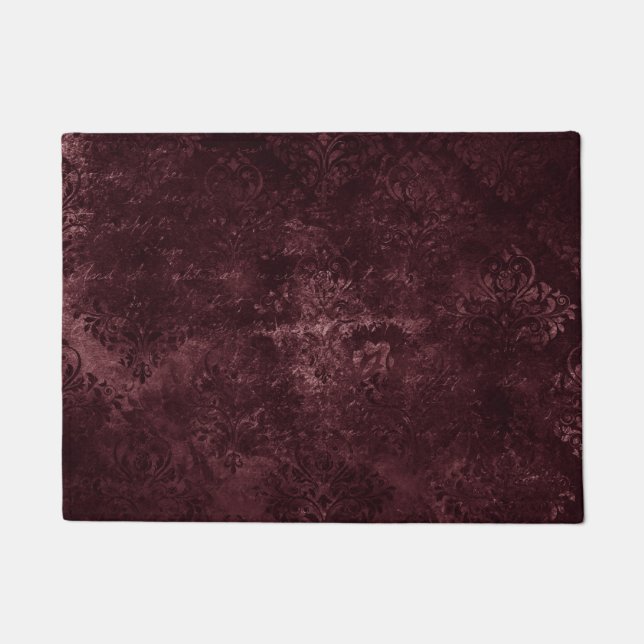 Tapete Velvety Wine Damask | Bordeaux Sangria Grunge Glam (Frente)