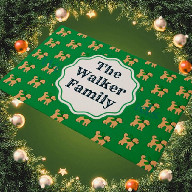 Tapete Verde-Canino Divertido Personalizado (A Doodle Dog welcome with this personalized door mat!)