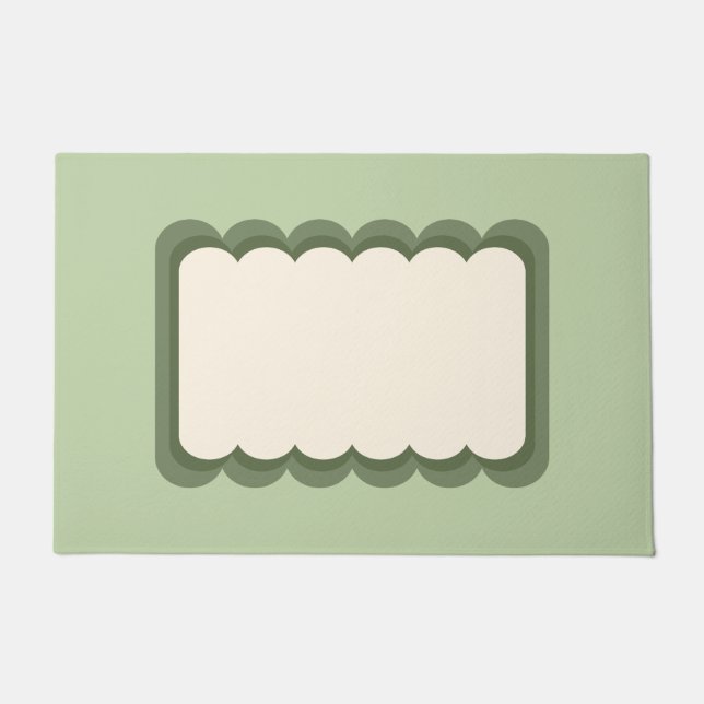 Tapete Verde de Pastel de Forma Onda Retroativa (Frente)