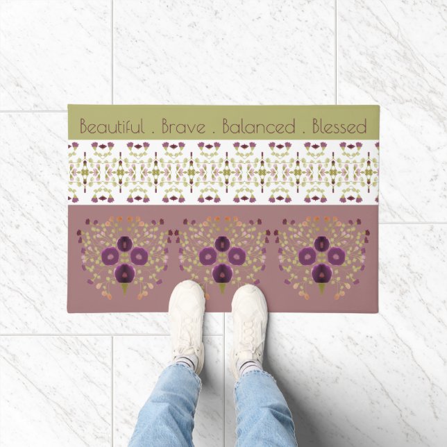 Tapete Verde-Oliva E Rosa (Interior)