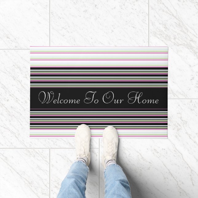 Tapete Verde rosa e faixa azul (Interior)