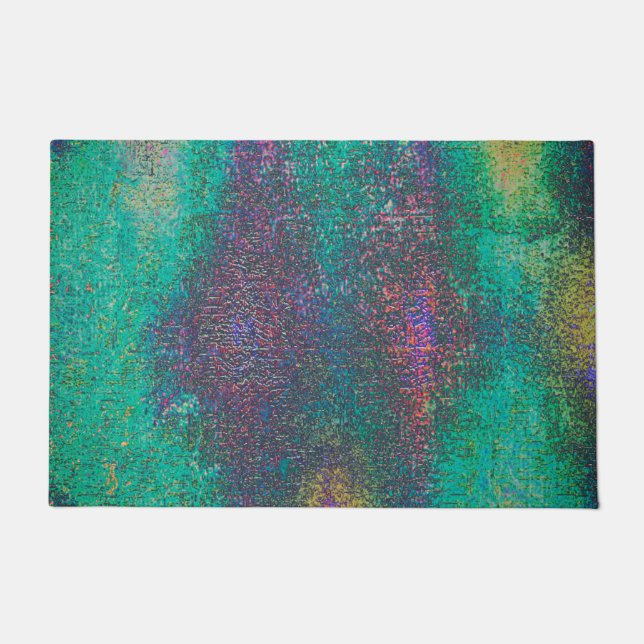 Tapete Verde vestido com tom ciano (Frente)