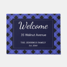 Tapete Verificação de Xadrez de Buffalo Azul Personalizad