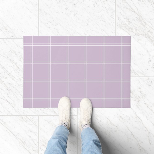 Tapete Verificação Lilac e White Windowpane (Interior)