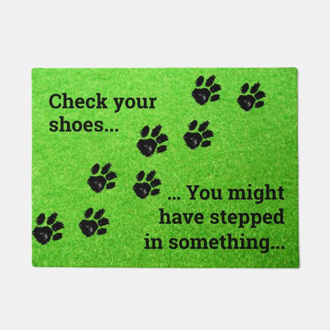 Tapete Verifique a porta dos Calçados (Frente)