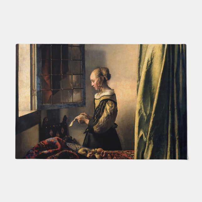 Tapete Vermeer - Rapariga lendo uma carta em uma janela a (Frente)