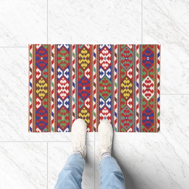 Tapete Vermelho Azul Verde Amarelo Branco Quilim Vermelho (Interior)